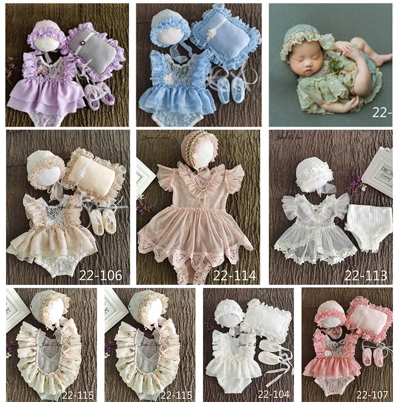 

Jane Z Ann Baby girls studio shooting outfits infant newborn/1 year lace sweet princess twins clothing photography props