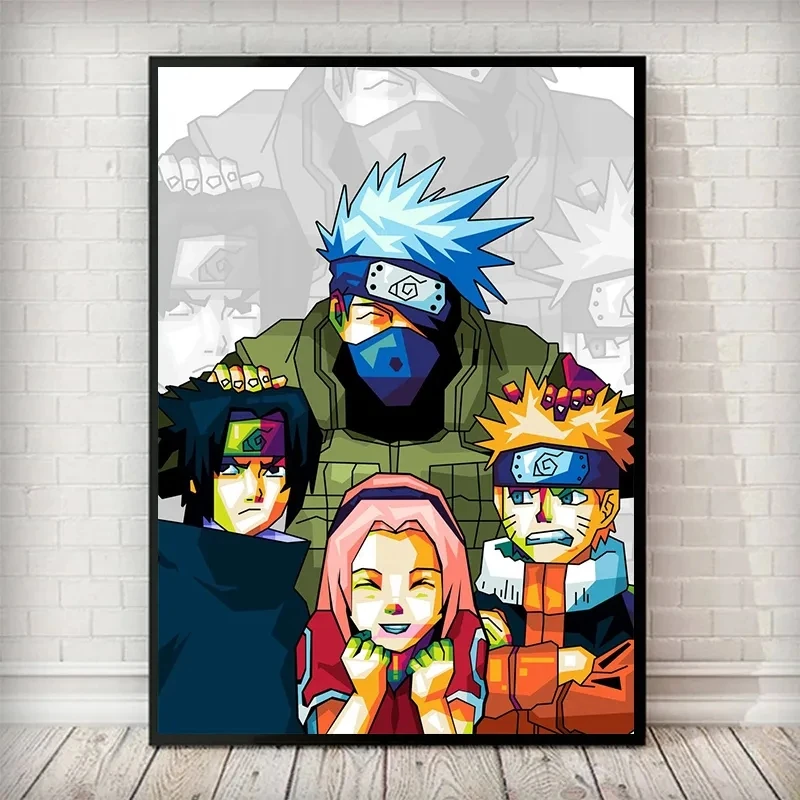 New Japanese Anime Naruto Sasuke Kakashi Team 7 Wall Art Canvas Painting Print Mural for Kid\'s Room Home Decor Birthday Toy Gift