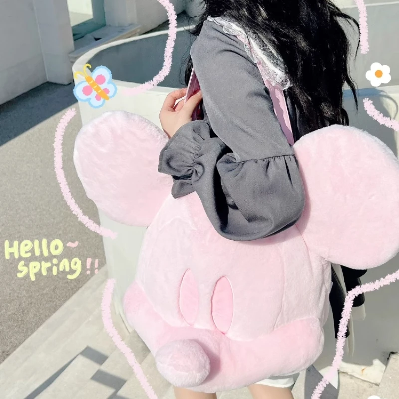 حقيقية ديزني Potdemiel وعاء العسل ميكي كبير رئيس حقيبة واحدة حقيبة كتف Kawaii الكرتون ميكي الاتجاه إرسال الفتيات هدية عيد ميلاد