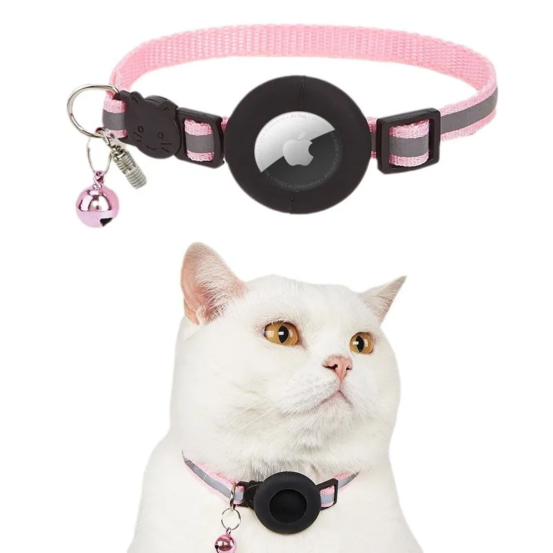 For Airtag Case Pet Reflective Collar Neck Ring Anti Lost GPS Tracker Protective Case Cat Neck Strap Universal Pet Supplies
