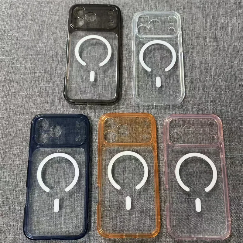 Casing Magnetik Magsafe Tahan Benturan Bening Mewah untuk iPhone 17 Air 17Pro 17 Pro Max Pengisian Daya Nirkabel Penutup Belakang Keras Tahan Benturan