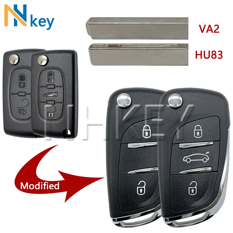 NH KEY Modified Car Key Shell CE0523 CE0536 For Peugeot 307 408 308 For Citroen C-Triomphe C-Quatre C2 C3 C4 C5 Berlingo