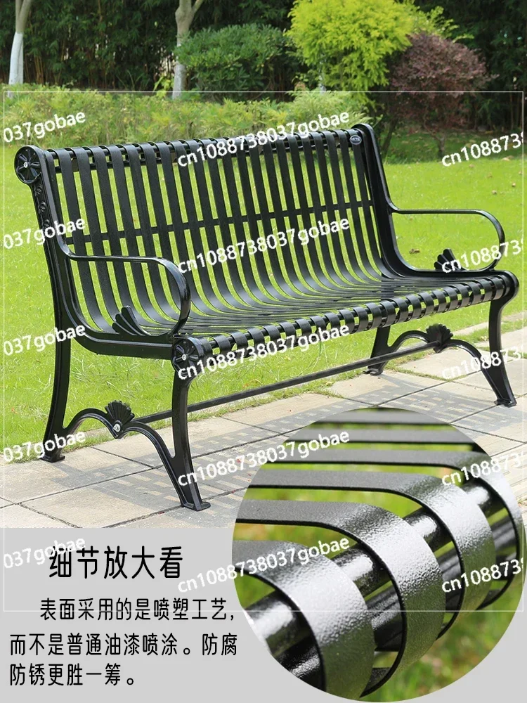 Park chairs, outdoor benches, cast iron leisure wrought iron community chairs, double seater courtyards