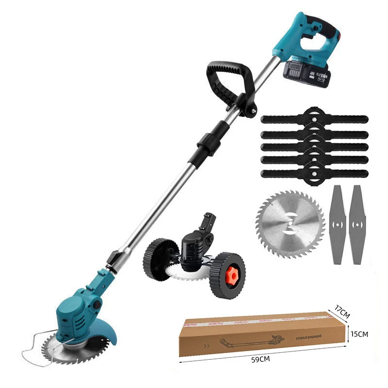 Foldable Cordless Lithium DIY Grass Trimmer Multifunctional Rechargeable Small Electric Weeder Household Lawn Weeding Trimming