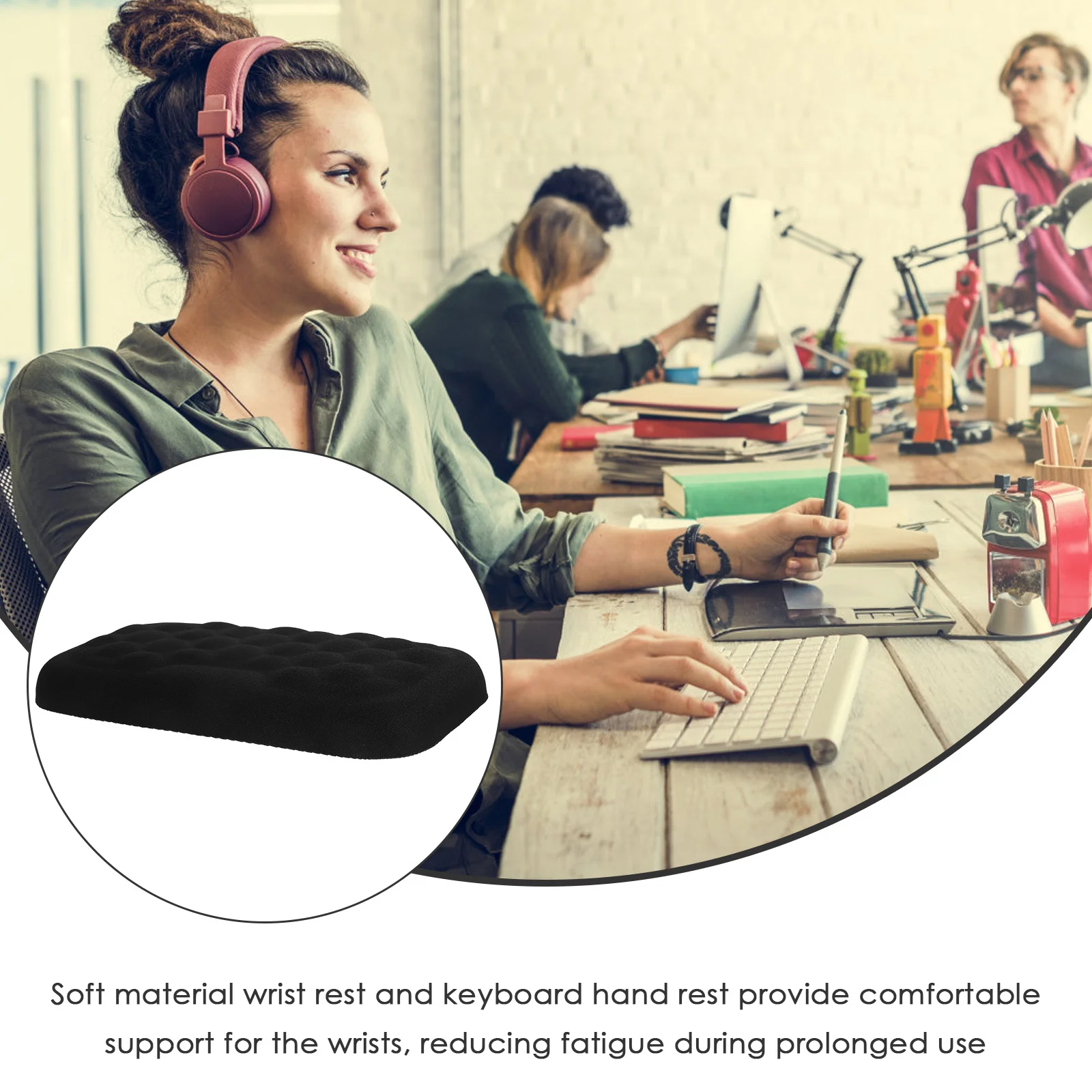 

Коврик для мыши с поддержкой, мягкая нескользящая основа для игрового офисного компьютера, эргономичная подставка для запястья, удобный коврик для мыши на запястье