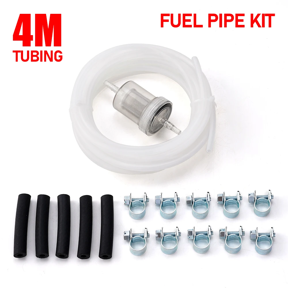 4M Tubing Kit Fuel Tank Riser Kit Replaceable Parking Heater Fuel Line Kit for Eberspacher Webasto Heater Diesel Hose Clip