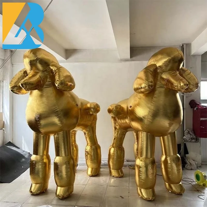 

Custom Made 3 Meters Height Giant Golden Inflatable Poodle Dog for Advertising Decor Toys