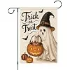 Halloween Garden Flag Ghost Trick or Treat 12x18 Inch Double Sided llz