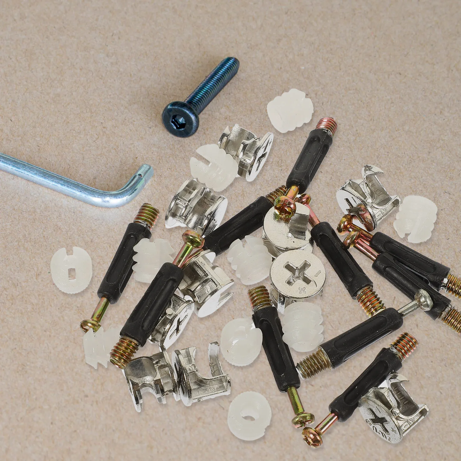 

10 Sets Furniture Connectors Sturdy Cam Fittings Pre-Inserted Nuts Drawer Cabinet Wood Furniture Tapered Threads Vibration