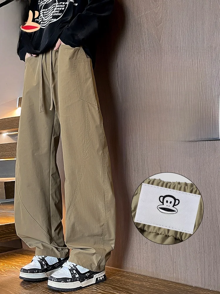 

Мужские брюки Paul Frank High Street с широкими штанинами, на флисовой подкладке, свободные повседневные брюки прямого кроя, осенне-зимние, в американском стиле