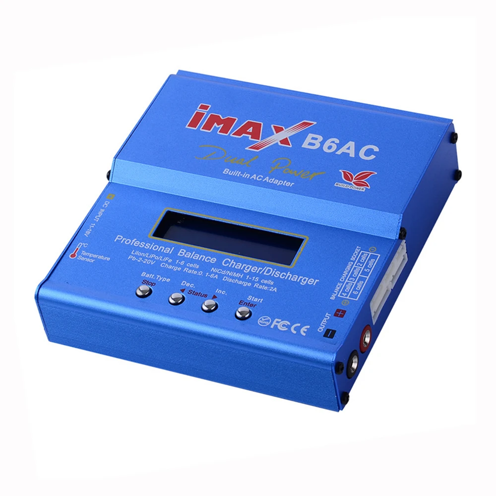 iMAX B6 AC Charger 80W B6AC 6A RC Balance Charger Digital LCD Screen Li-ion LiFe Nimh Nicd PB Lipo Battery Discharger