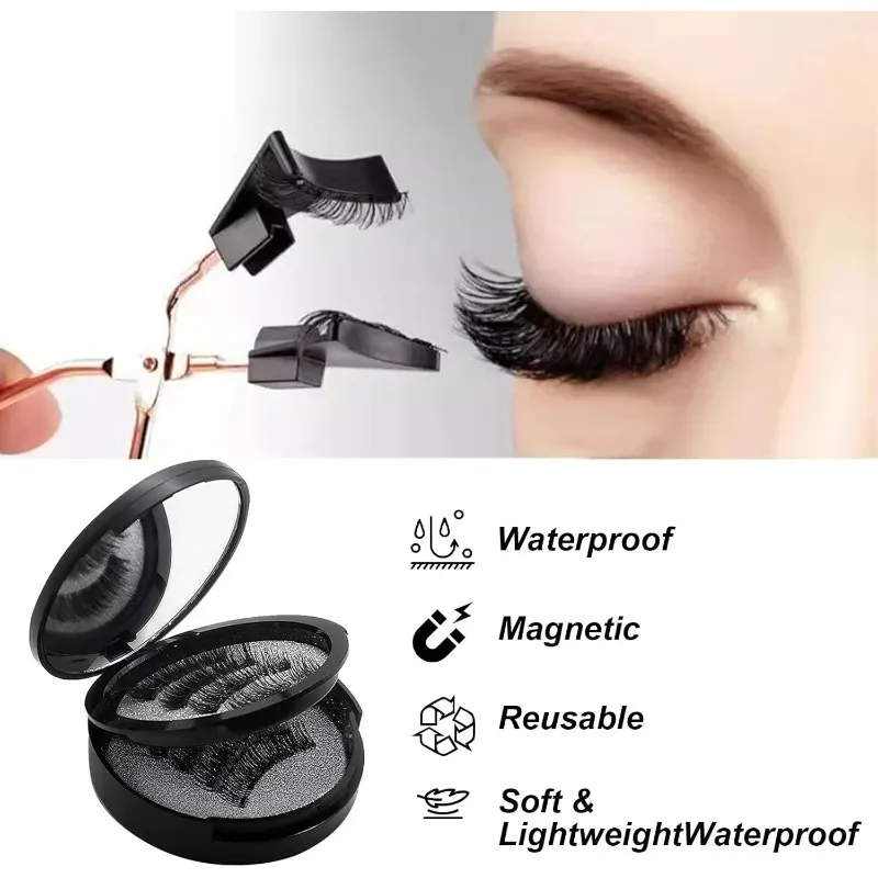 8 個のメイクアップツール防水まつげエクステンションキット再利用可能な磁気まつげキットナチュラルつけまつげつけまつげ