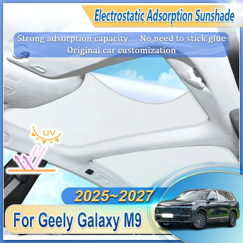

Для Geely Galaxy M9 P117 2025 2026 2027: Электростатический изоляционный солнцезащитный козырек/шторка/экран для люка автомобиля, защита от жары