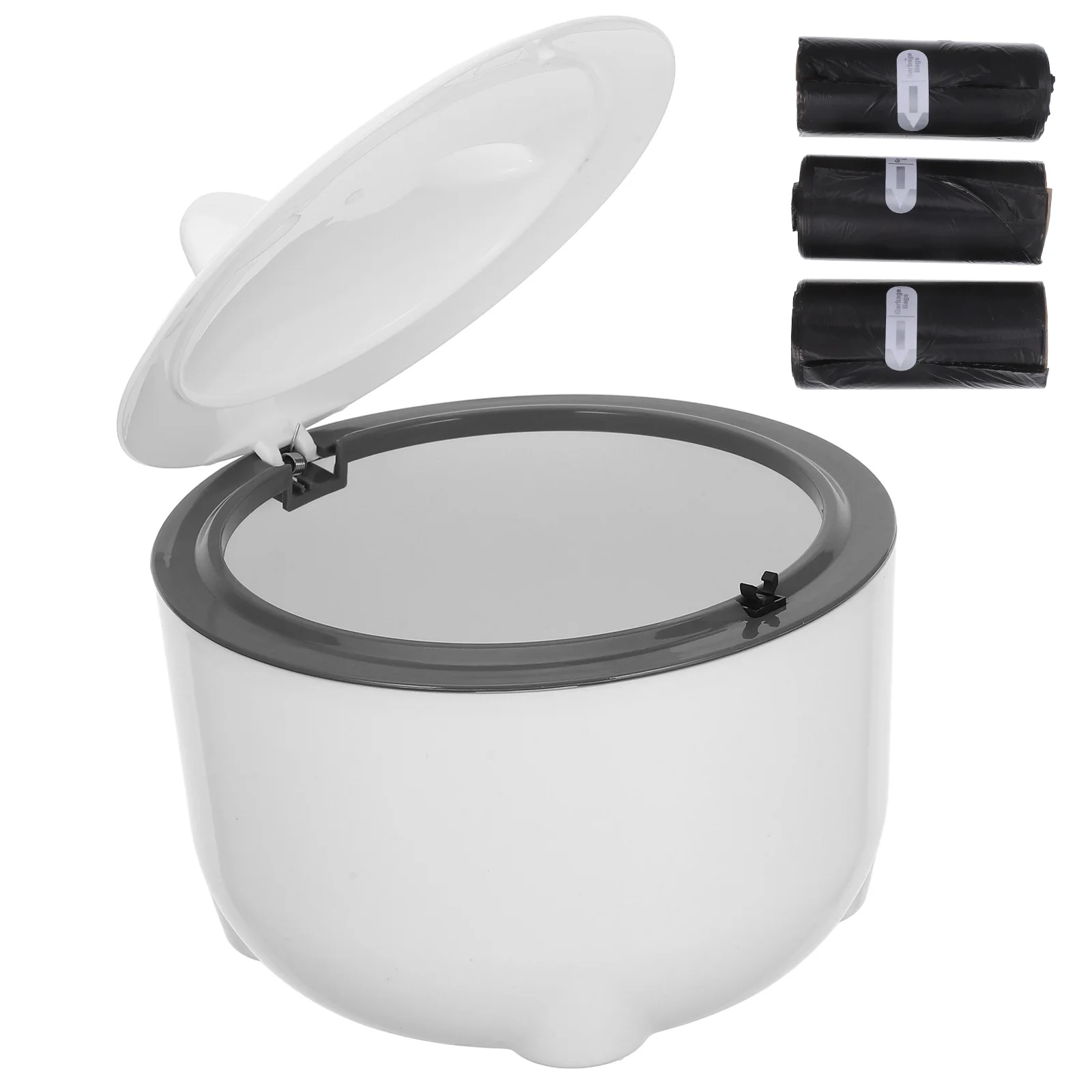 

Compact Enclosed Cat Litter Trash Can with Lid Odor Control Cat Waste Disposal Bin Trendy Plastic Garbage Can for Any Space