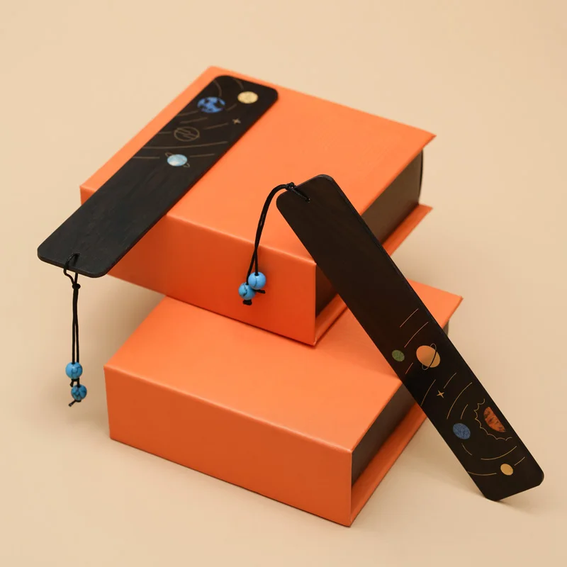 Wooden Bookmarker Set - Stars of the Universe Design Book Markers for Reading Journalists And Book Lovers