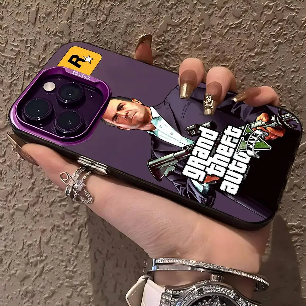 حار لاعب واحد لعبة Rstars GTA جراب هاتف آيفون 17 16 15 14 13 12 11 برو ماكس ماتي للصدمات عودة مكافحة سقوط ماتي غطاء