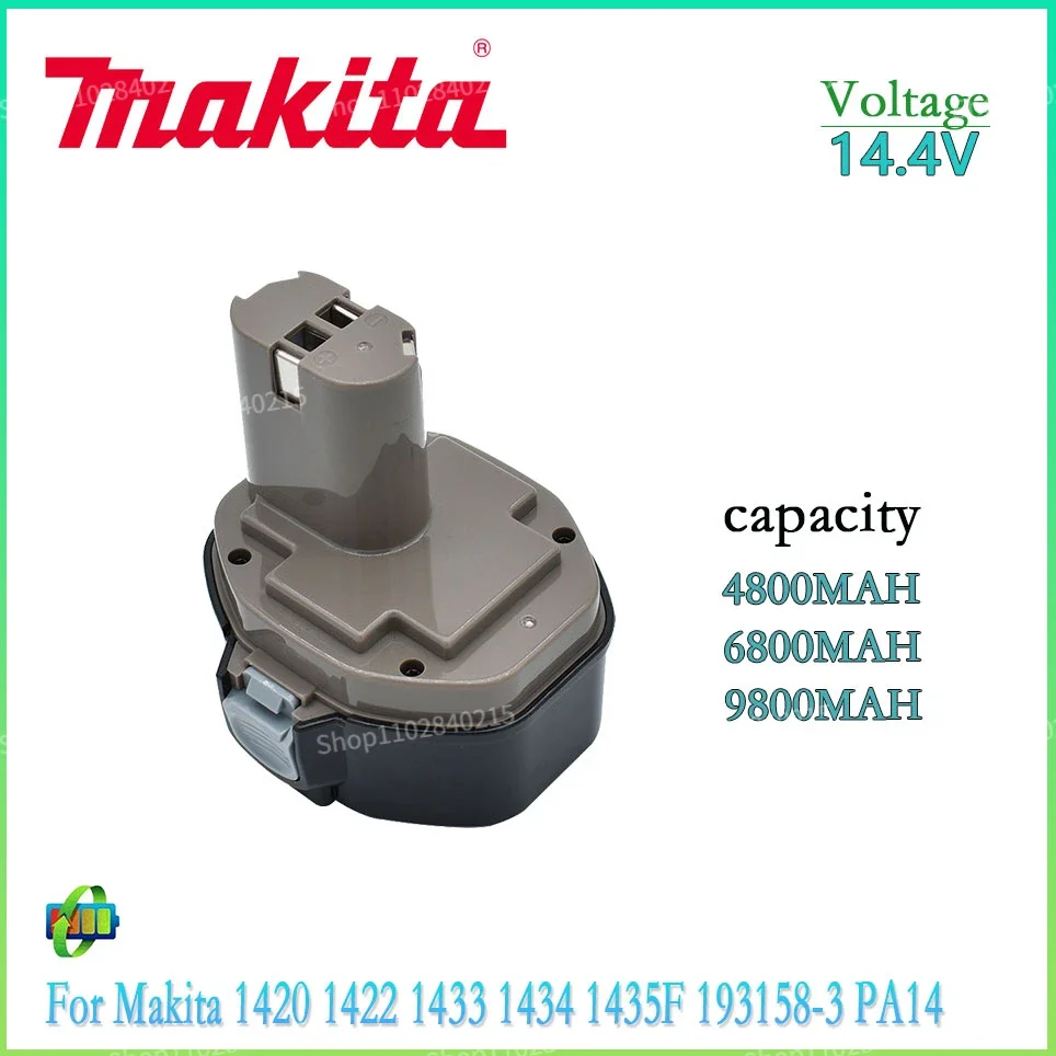 

Makita 100%Original NI-MH Power Tool Battery 14.4V 4800mAh 6800mAh 9800mAh for Makita PA14 1422 1420 192600-1 6281D 6280D