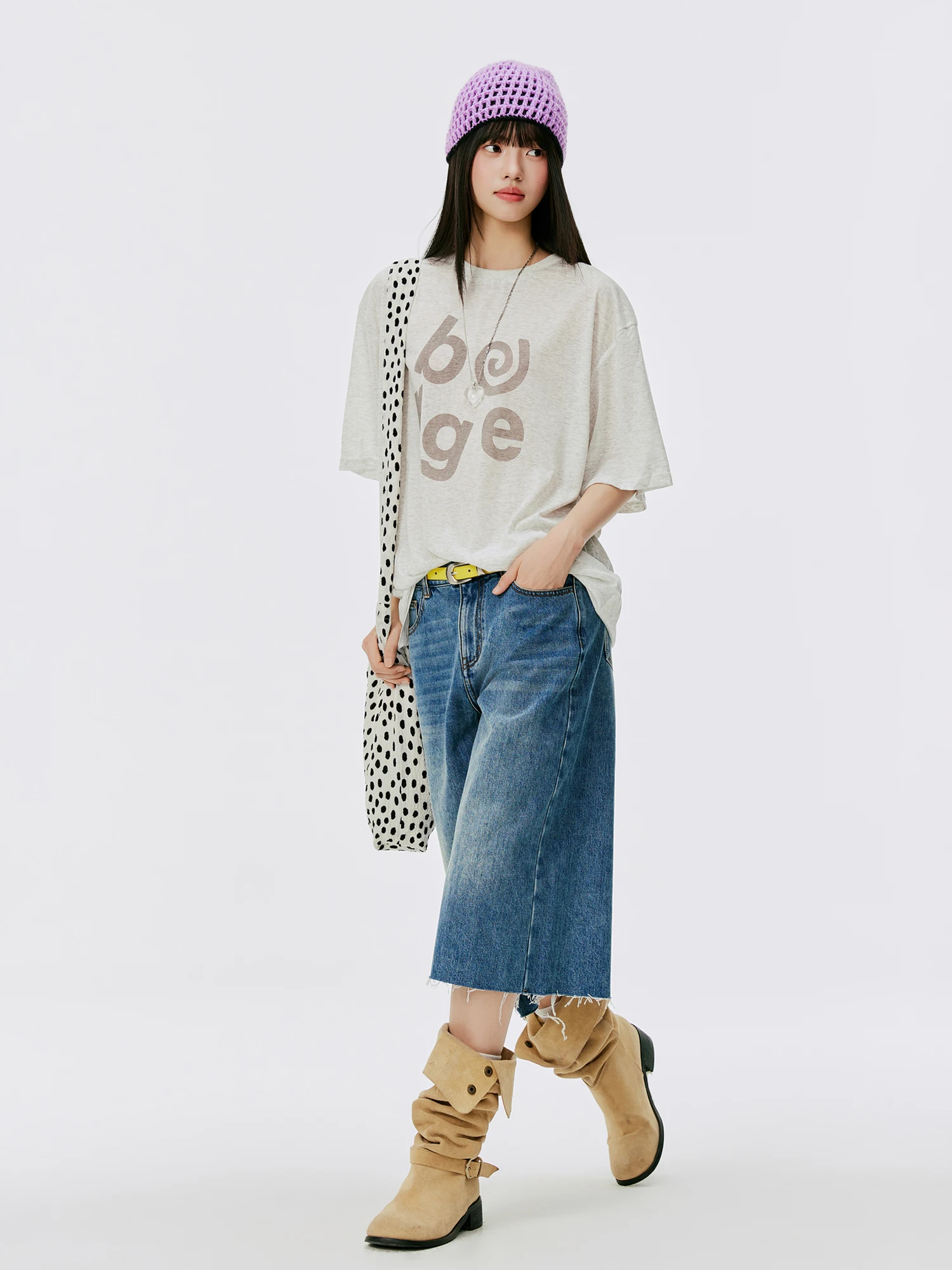 

Burgenland Women's Loose ort Sve T-irt RAYON Breathable Summer Top f Sve Printed round Ne Casual Tee