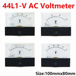Voltímetro de CA de 44 l1-v, voltímetro de puntero de 80x100mm para medir, 10V CA de, 15V, 20V, 30V, 50V, 150V, 250V, 300V, 450V, 500V, 600V, 750V