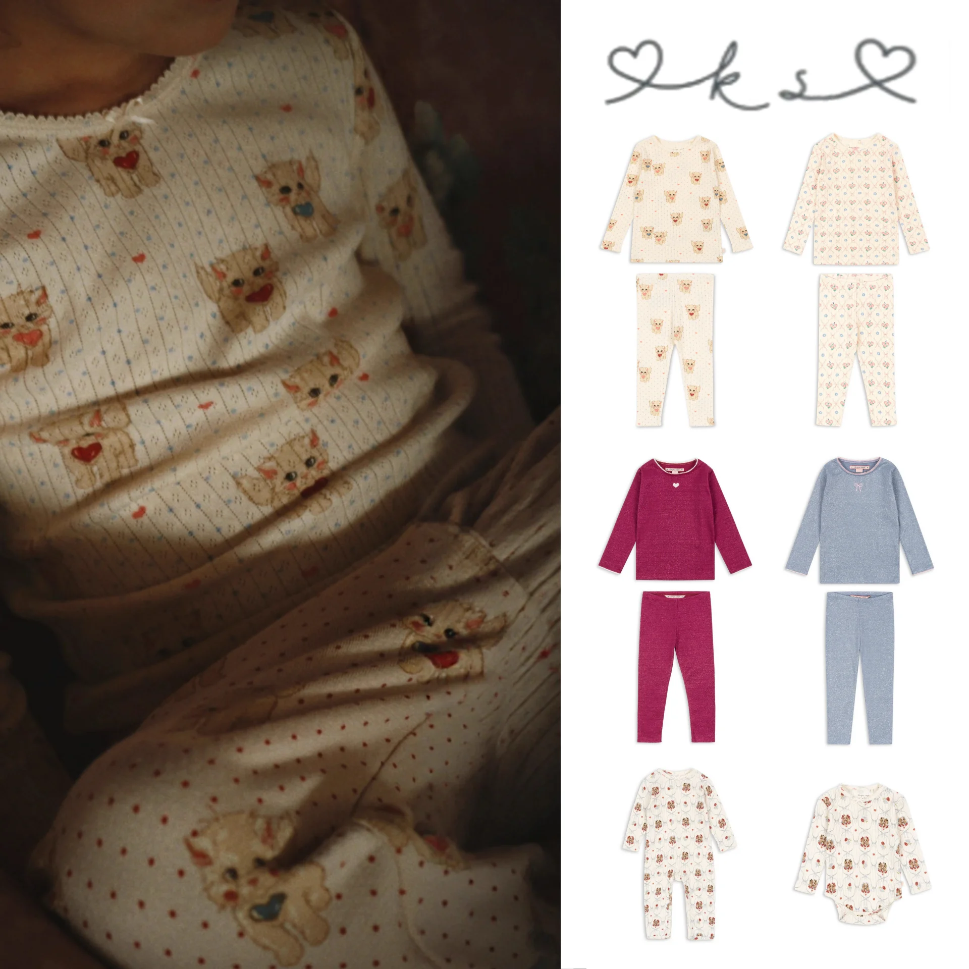 

KS Baby Girls Breathable Cotton T Shirts+Pants Long Sleeve Pajamas Sets Boys Rompers Bodysuits Loungewear Kids Homewear Matching