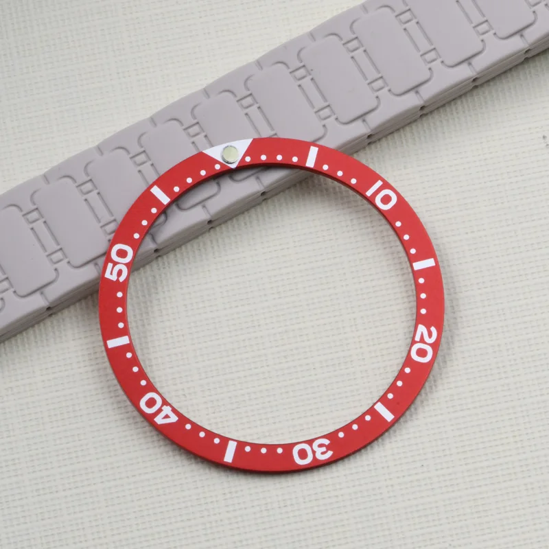 Red Bezel Insert 31.5-38mm fits Seiko mod fit SKX007 009 Turtle 6105 6309  diving watch for NH35A/36A movement watch Accessories