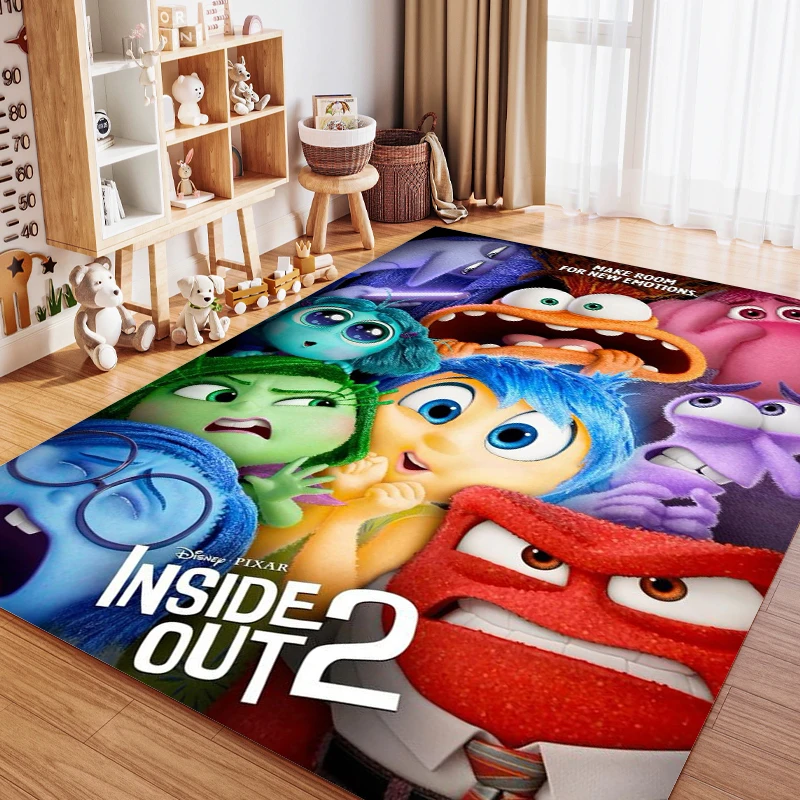 Inside Out 2 Floor Mat Disney Joy Anger Sadness Anime Carpet Bedroom Bathroom Door Non-slip Rug Home Decoration Gift Hot Sales