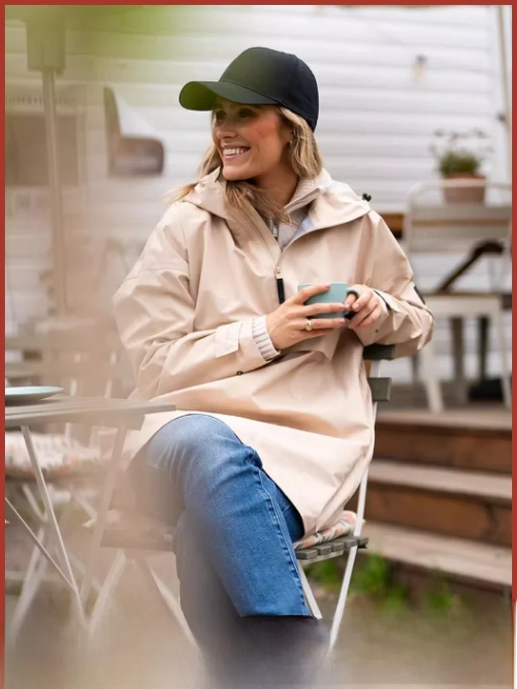 

Waterproof Breathable 3L Tee Layer Glued Nordic High End ex f Zip mid Length Windbreaker Coat Jaet Youth Faion