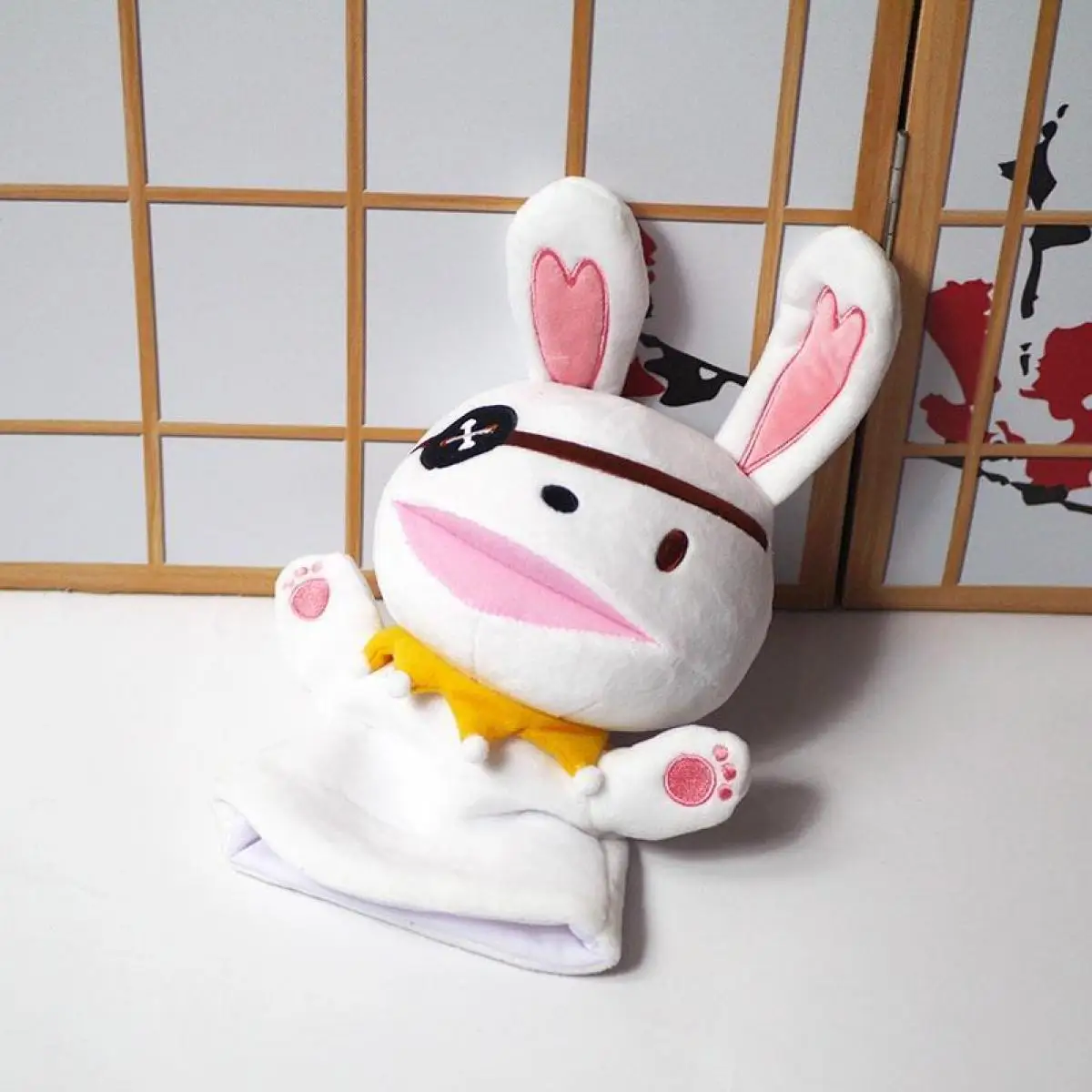 One-Eyed Bunny Hand Puppet Plush Anime Style Doll Suitable for Fans To Collect Cute Glove Rabbit Decoration Cosplay Prop Gift