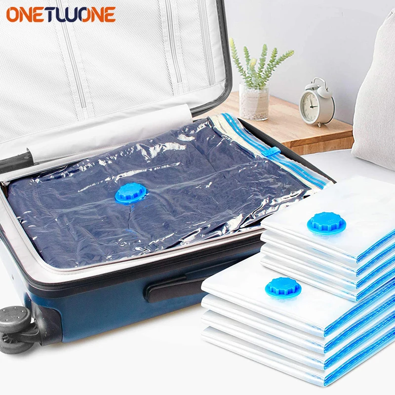 1/3/5pcs Vacuum Storage Bags,for Bedding,Pillows,Towel,Clothes Space Saver ​Travel Storage Bag,With Hand-Pump,Vacuum Bag Package