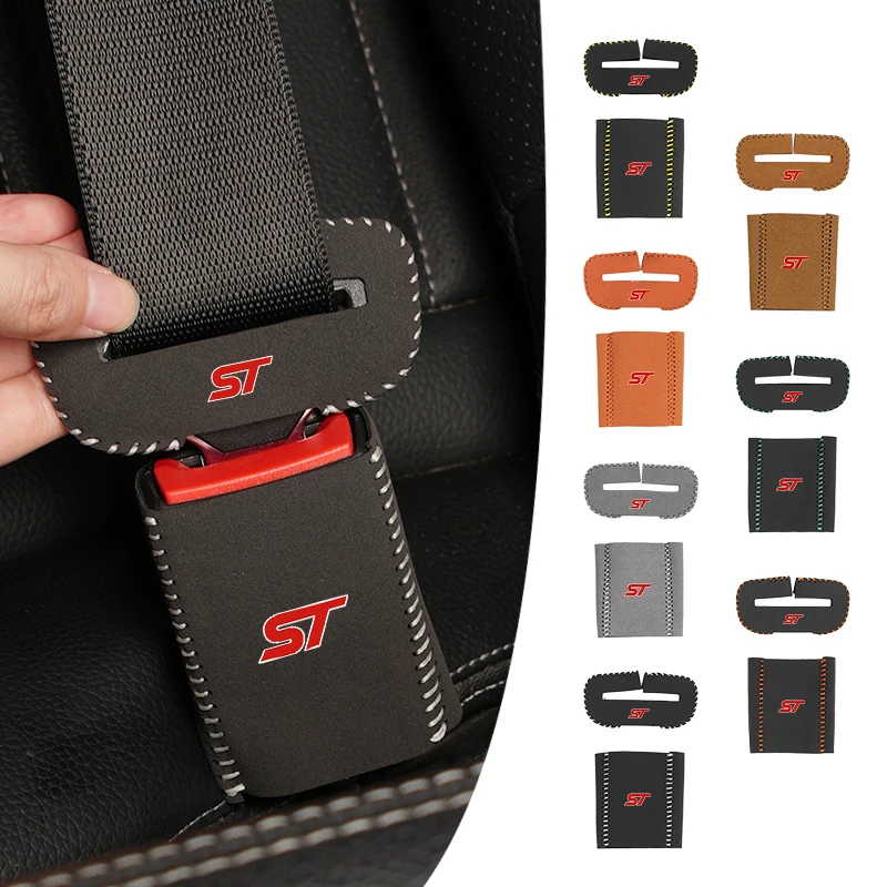 2Sets Car Seat Belt Buckle Cover Universal Fur Protector Auto Accessories For Ford Fiesta Focus mk2 mk3 Ranger Mondeo mk4 S-MAX