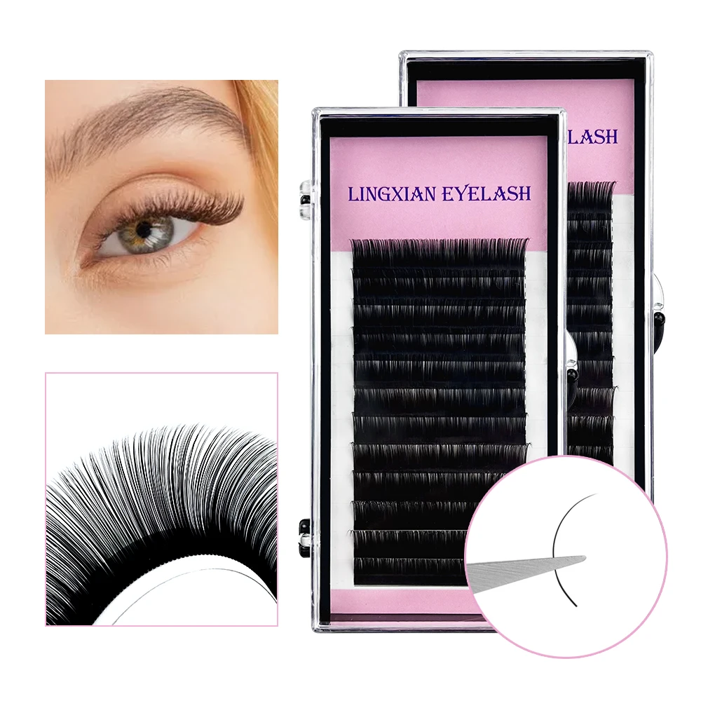 Ling Xian Lashes Premium Faux Mink Individual Eyelash Extension Cilia  Natural soft mink Eyelash Makeup classical eyelashes