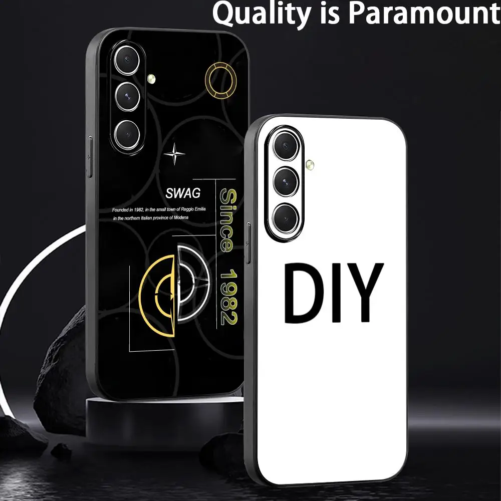 S-stoneS fashion swag Is-ilandES pattern Phone Case For Samsung Galaxy S26 S25 S24 S23 S22 S21 Plus Ultra Note20 Soft Black