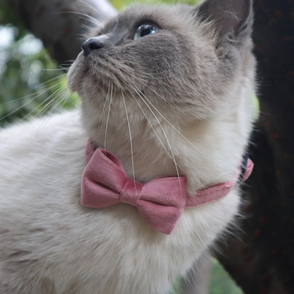 

3Pcs Bow Decorative Cat Collars Adjustable Soft Breathable Safety Buckle Pet Collar Lovely Bowtie Pet Supplies