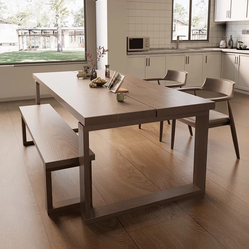 Model Solid Wood Dining Table And Chair Set Home Dining Table For Rectangular Living Room