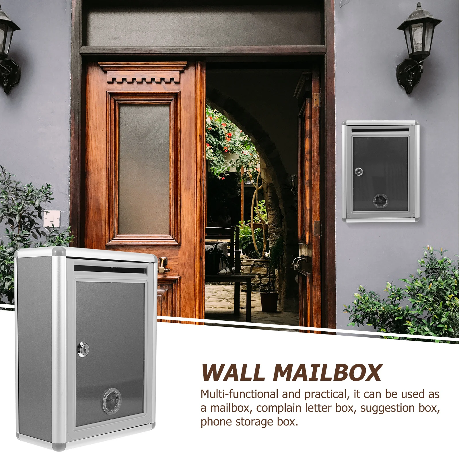 1 مجموعة جدار جبل صندوق البريد صندوق الاقتراحات البلاستيك المعدني صندوق الرسائل العامة لمكتب الفصول الدراسية في الهواء الطلق التصويت التبرع شك #2