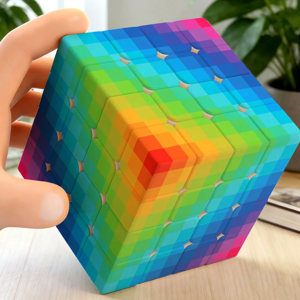 Mosaik 4x4 Würfel, 4x4x4 Buntes Puzzle-Würfel-Set, Speed Cube, UV-bedruckter Denkspiel-Würfel, Lehrreiches Puzzle für Erwachsene, Geburtstagsgeschenk