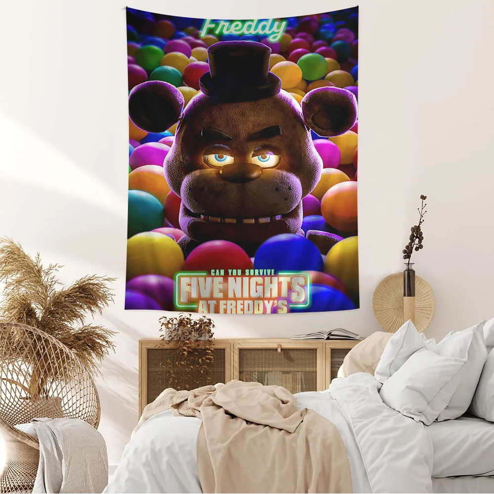 F-FNAF Five-nights-At-Freddys Chart Tapestry Art Science Fiction Room Home Decor Cheap Hippie Wall Hanging