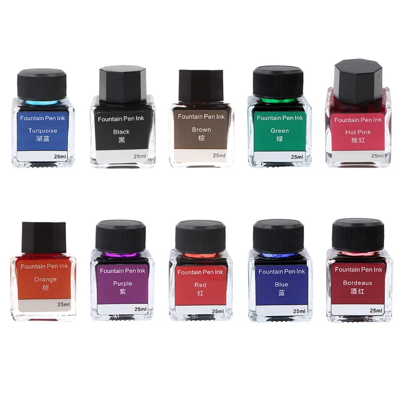 E9LB красочные неуглеродные чернила для Dip авторучка для каллиграфического картина для письма граффити школьные офисные канцелярские принадлежности 10 цветов