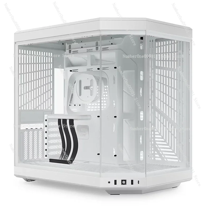 Y70 Touch Dual Chamber ATX Mid Tower Modern Aesthetic Case with Integrated 4K LCD Touchscreen