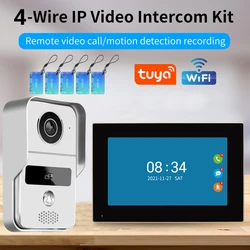 Tuya App Wifi POE Kit videocitofono Sistema campanello visivo 1080P Citofono d'ingresso Telecamera per porta per casa Villa Appartamento