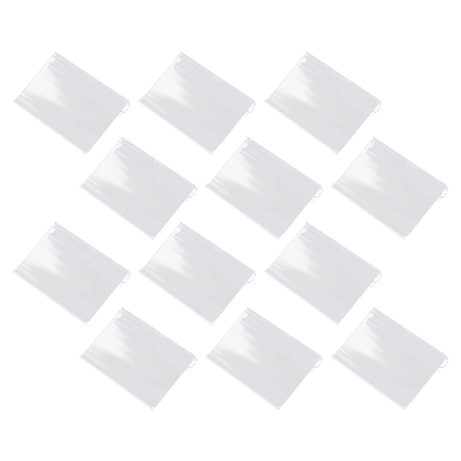 

60 Pcs Price Tag Supermarket Label Display Holder Retail Double Line Goods Rack Pvc Clear