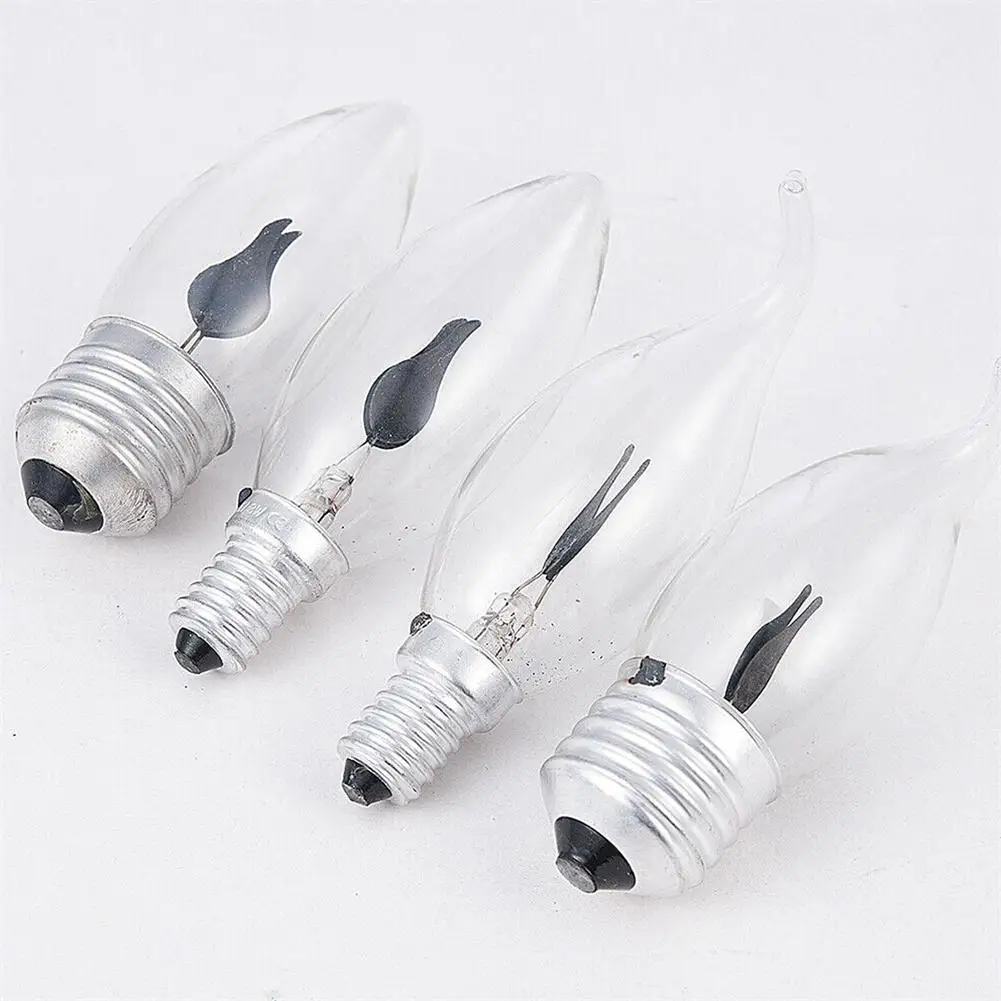 USB Atmosphere Light LED Flame Flashing Candle Lamp E14 E27 LED Flame Effect Bulb 3W AC220V Home Lighting Ampoule Candle Bulb