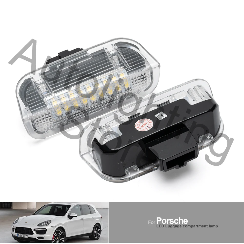 2Pc For Porsche Cayenne 970 Panamera 2011-2016 LED 트렁크 부츠 램프 컴 파트먼트 라이트 인테리어 쿠폰 수하물 천장 조명 썸네일 5