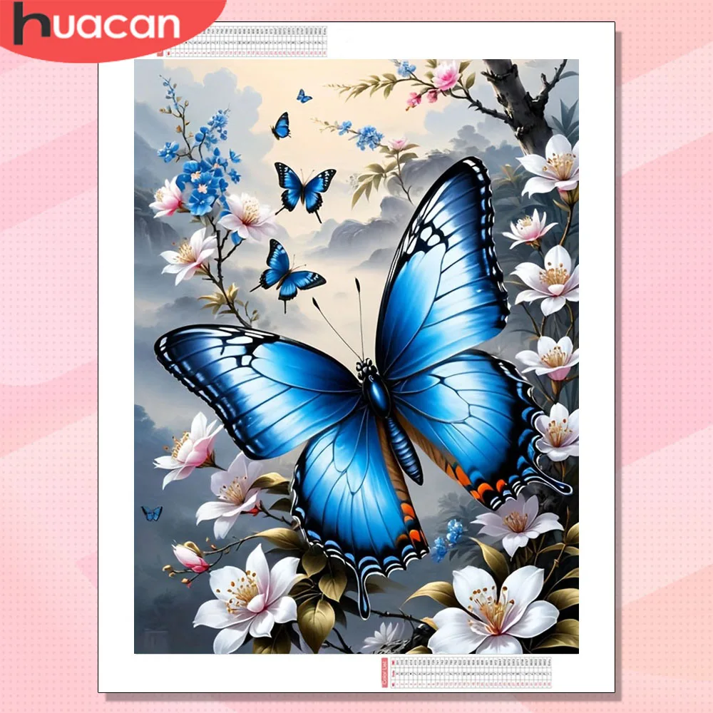 

HUACAN Diamond Mosaic Novelties 2026 Butterfly Animal Full Drill Painting 5d Flower Handmade Living Room Art Craft