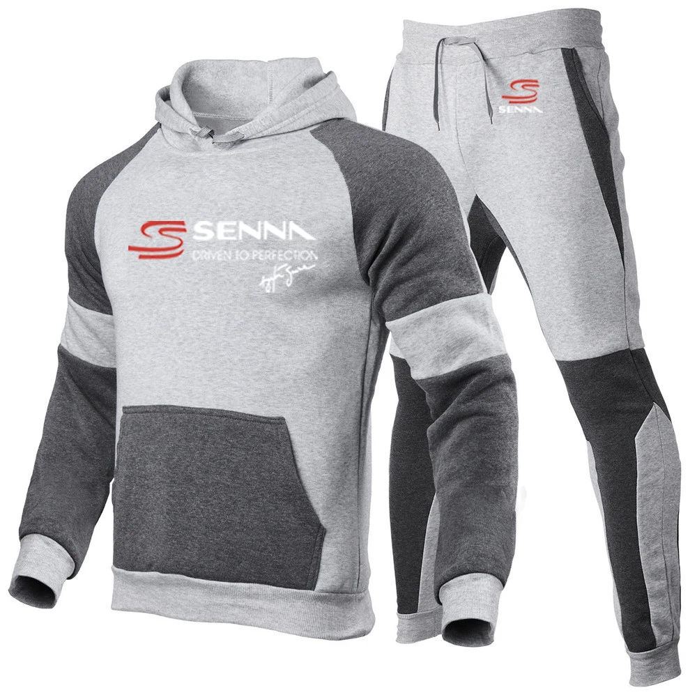 2025 Spring And Autumn Man's Ayrton Senna Logo Print High Quality Personality Custom Drawstring Hoodies Pants Suits