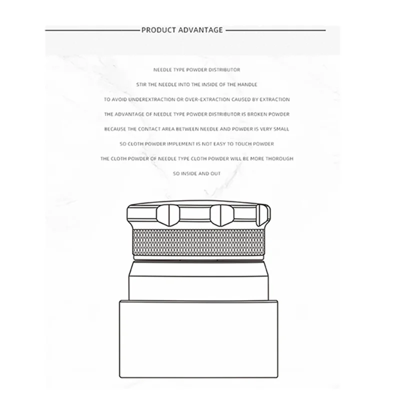 51MM Adjustable Coffee Distributor Coffee Powder Distributor Needle Coffee Powder Stirring Tool-A79G