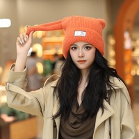 Fashion Autumn and Winter Knitted Wool Hat Warm Niche Design Tide Hat Rabbit Ears Ear Protection Cap Men Women