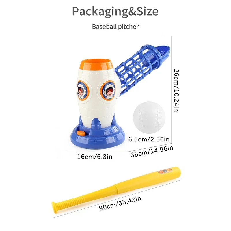 Máquina de arremesso de beisebol ajustável conjunto de combinação elétrica brinquedos esportivos ao ar livre das crianças esportes de ejeção de beisebol ao ar livre