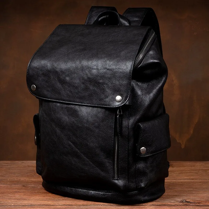 aliexpress genuine leather backpack Handmade Genuine Leather Backpack, Casual Top-Grain Vegetable-Tanned  Cowhide Backpack, Laptop Backpack, Travel Hiking Bag