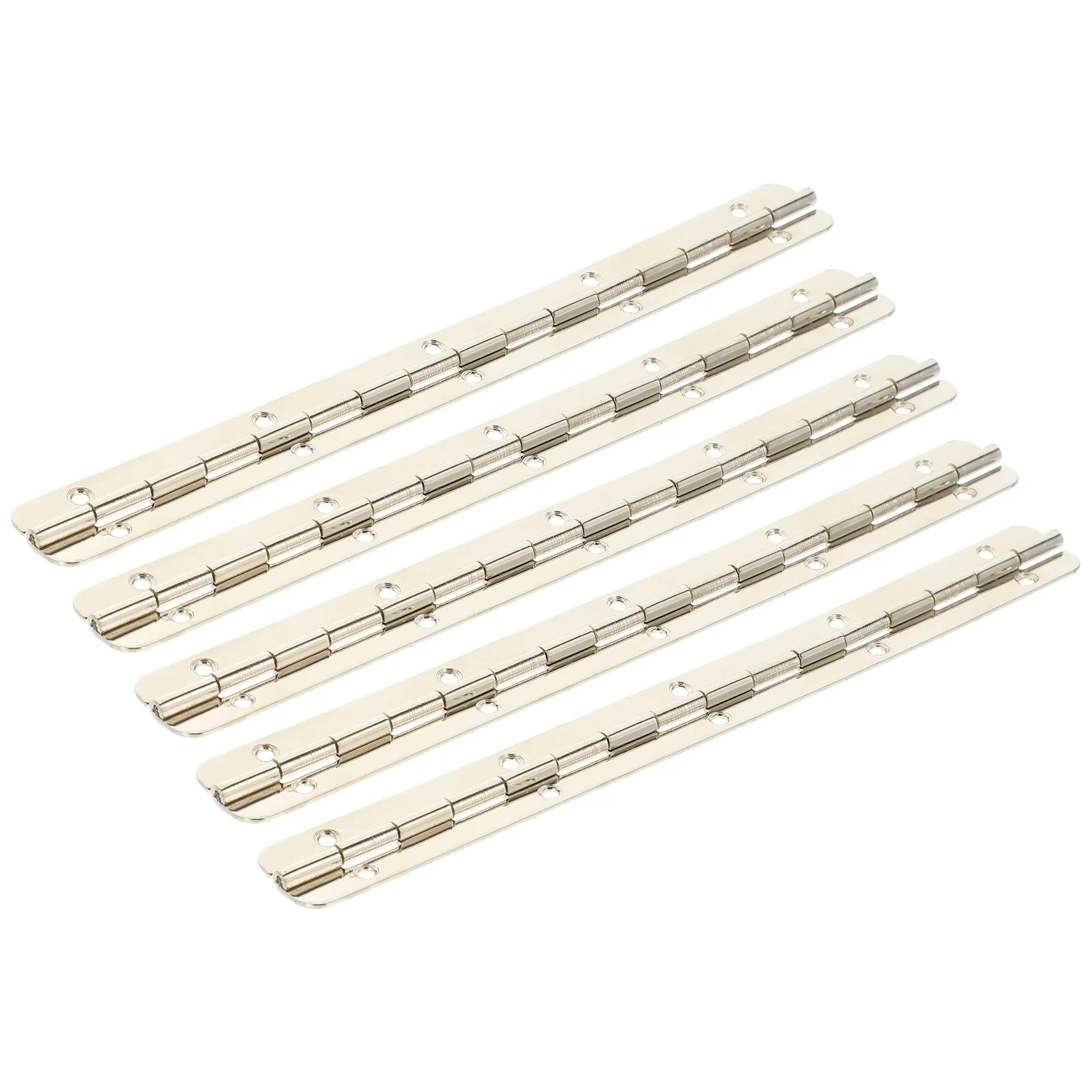 

5Pcs Piano Hinge 180 Degree Iron Continuous Hinge Nickel Plated Rust Resistant Heavy Duty for Cabinet Door Wooden Box Jewelry